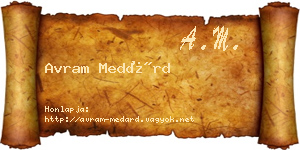 Avram Medárd névjegykártya